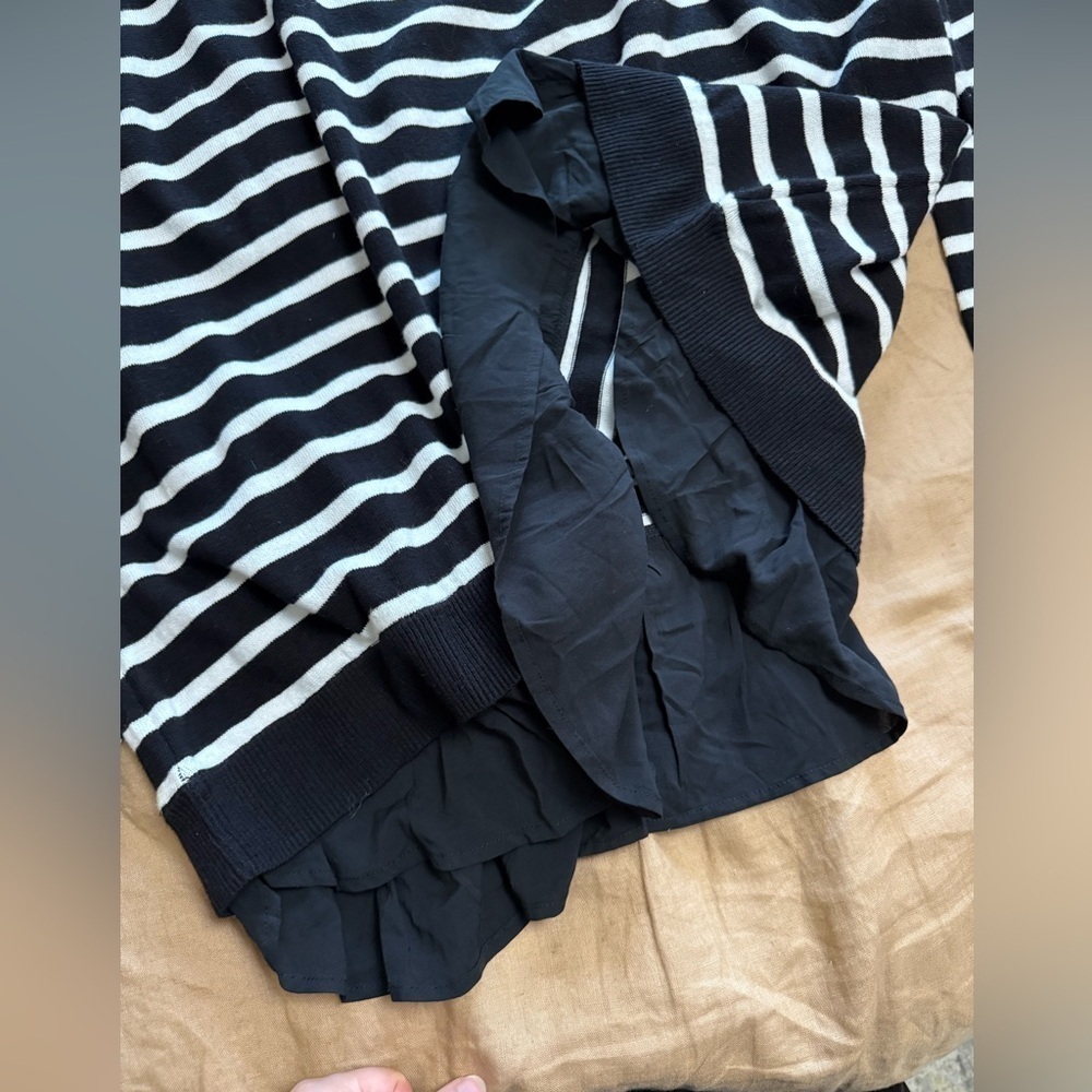 Torrid NEW Black and White coral cotton nautical Striped pullover Sweater size 3 - Picture 4 of 5